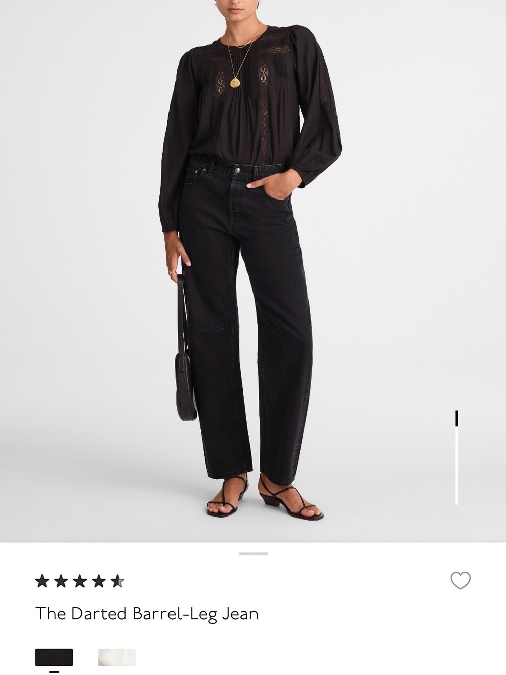 Madewell Black Darted Barrel-Leg Jeans